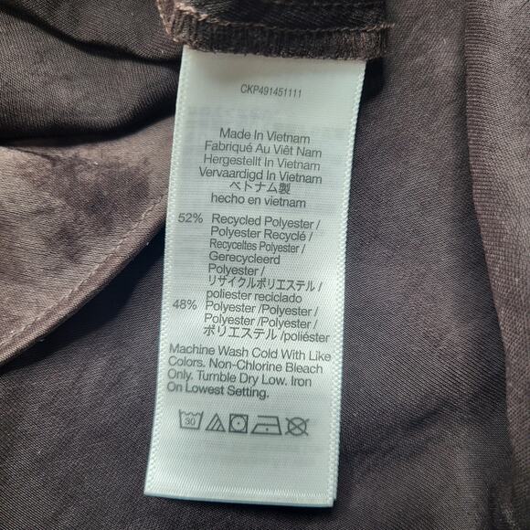 Madewell Satin Sleeveless Maxi Slip Dress V Neck Carob Brown Front Slit XS 2 - Picture 10 of 10